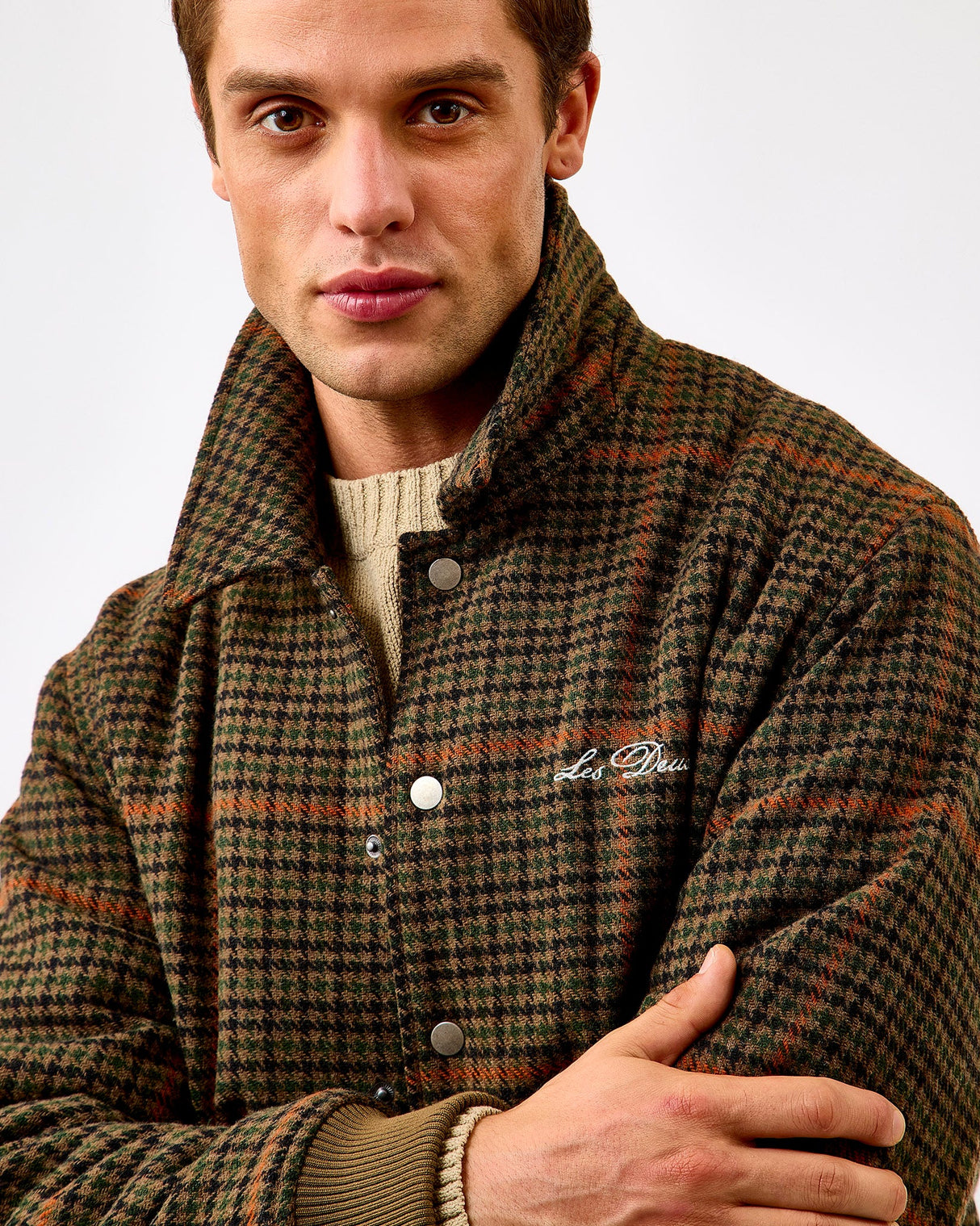 Teak Brown Varsity Houndstooth Jacket
