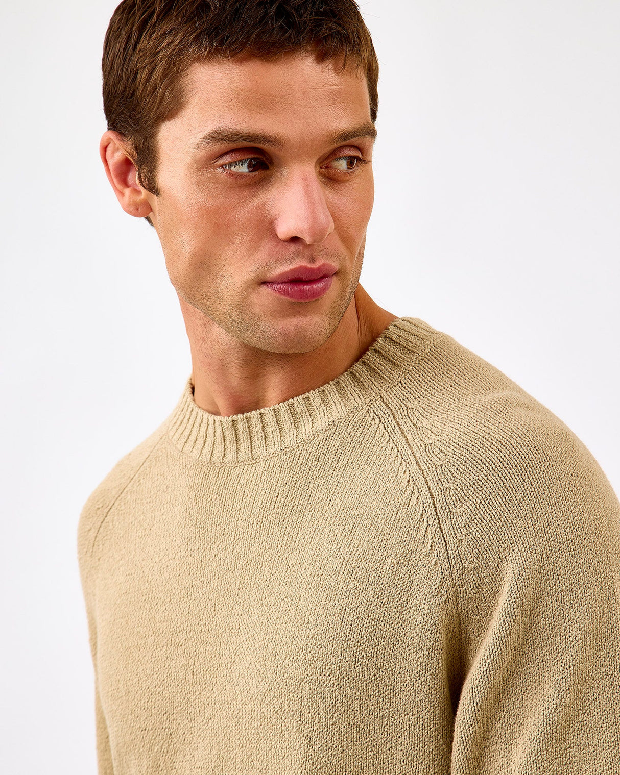 Dark Sand Brad Round Neck Knit Jumper