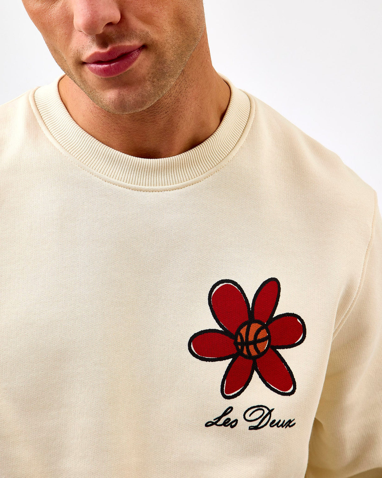 Ivory Flower Basket Sweatshirt