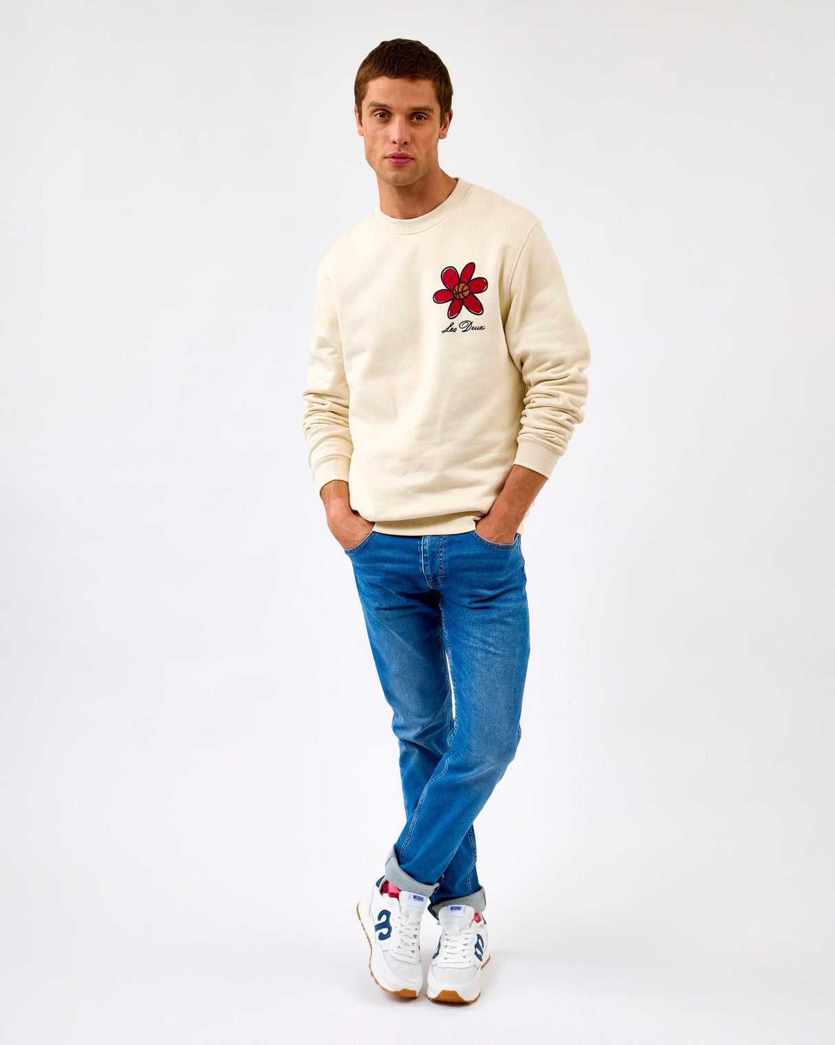 Ivory Flower Basket Sweatshirt