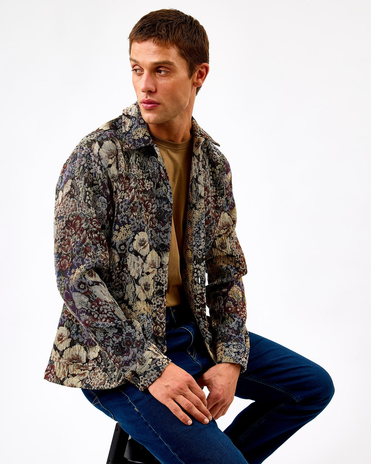 Black Hugh Jacquard Overshirt