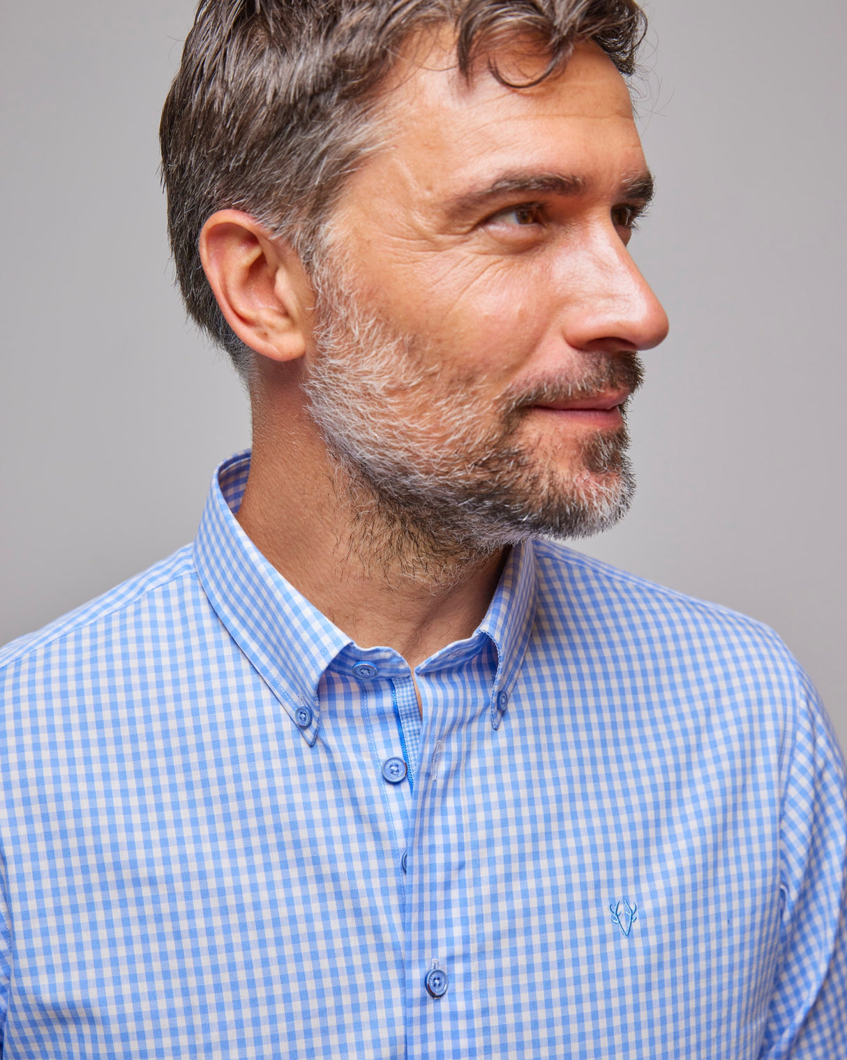 Blue 100% Cotton Peach Finish Shirt
