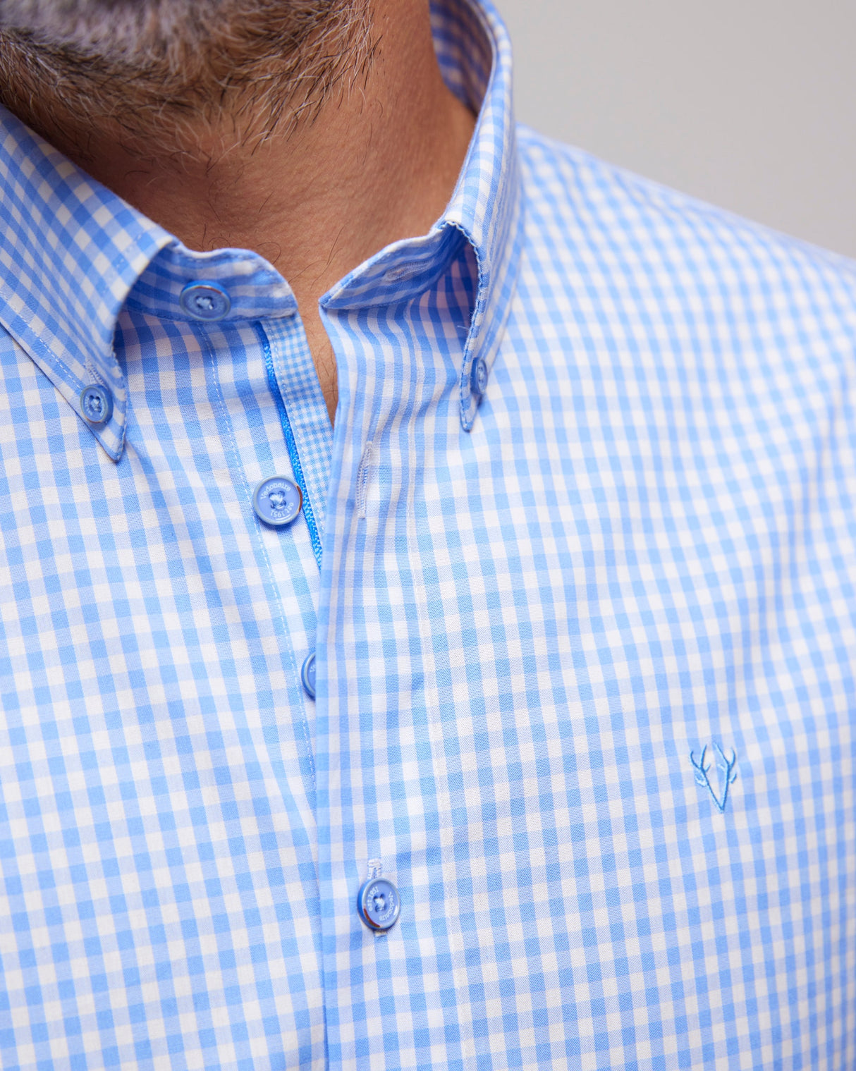 Blue 100% Cotton Peach Finish Shirt