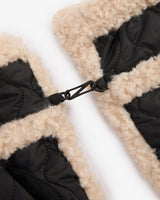 Black & Faux Sherpa Marnie Waterproof Mittens