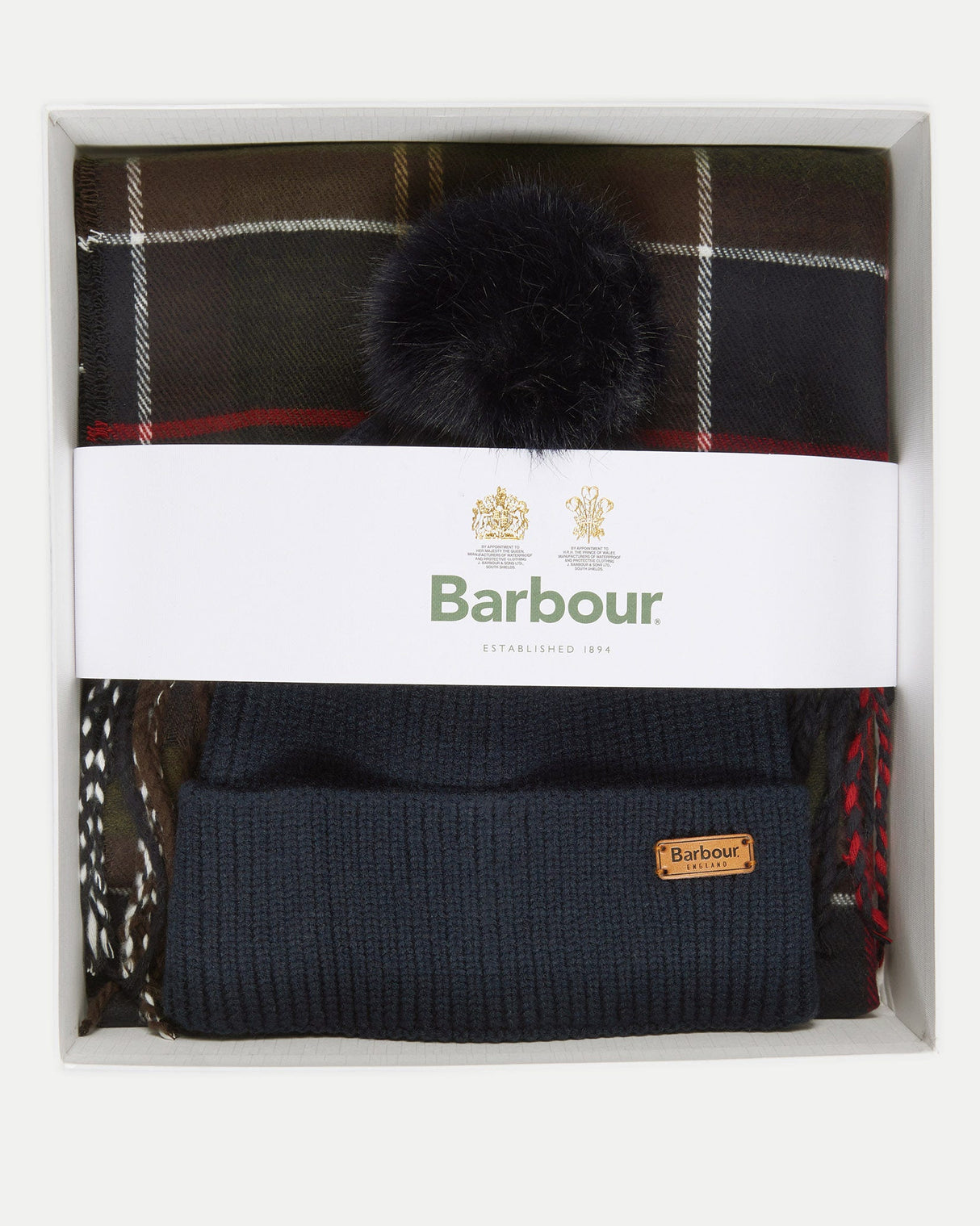 Classic Tartan & Navy Dover Hat & Scarf Gift Set
