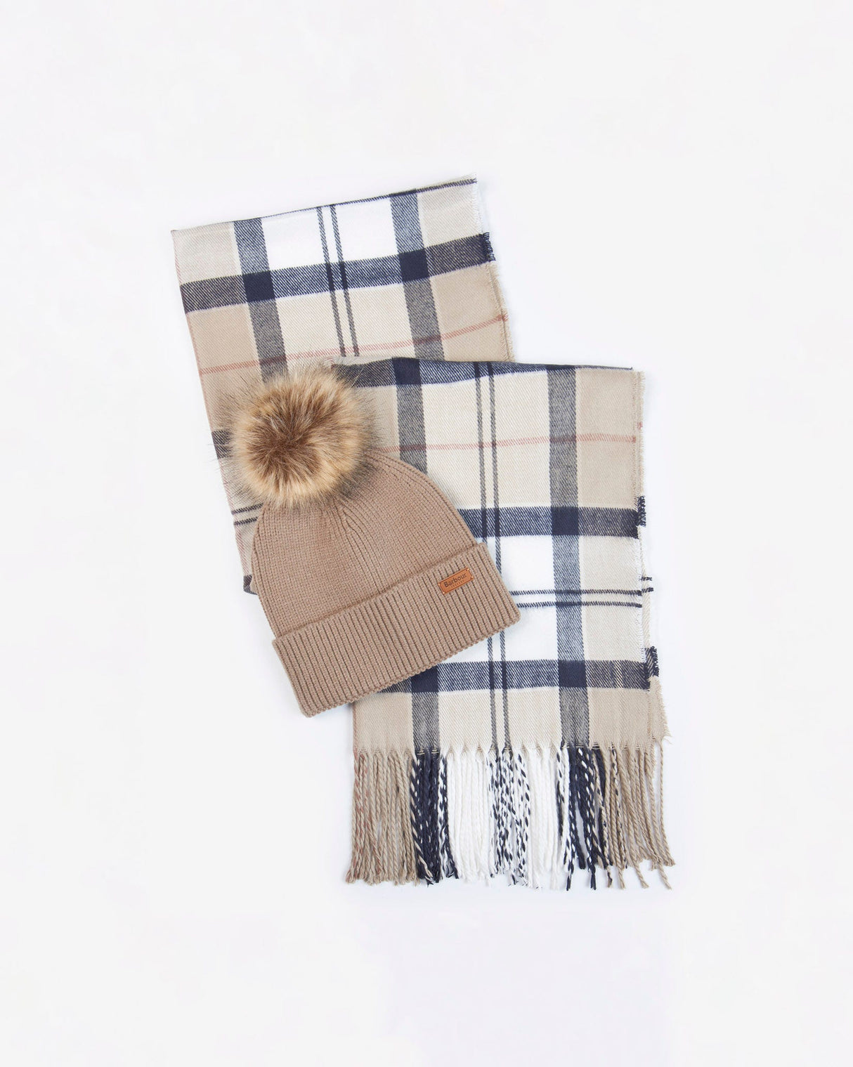 Rosewood Barbour Wool Hat & Scarf Gift Set
