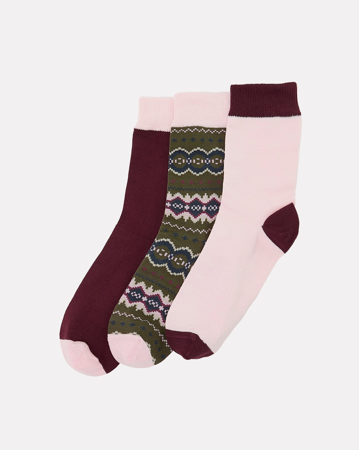 Olive-Fair-Isle-Barbour-Sock-Gift-Set