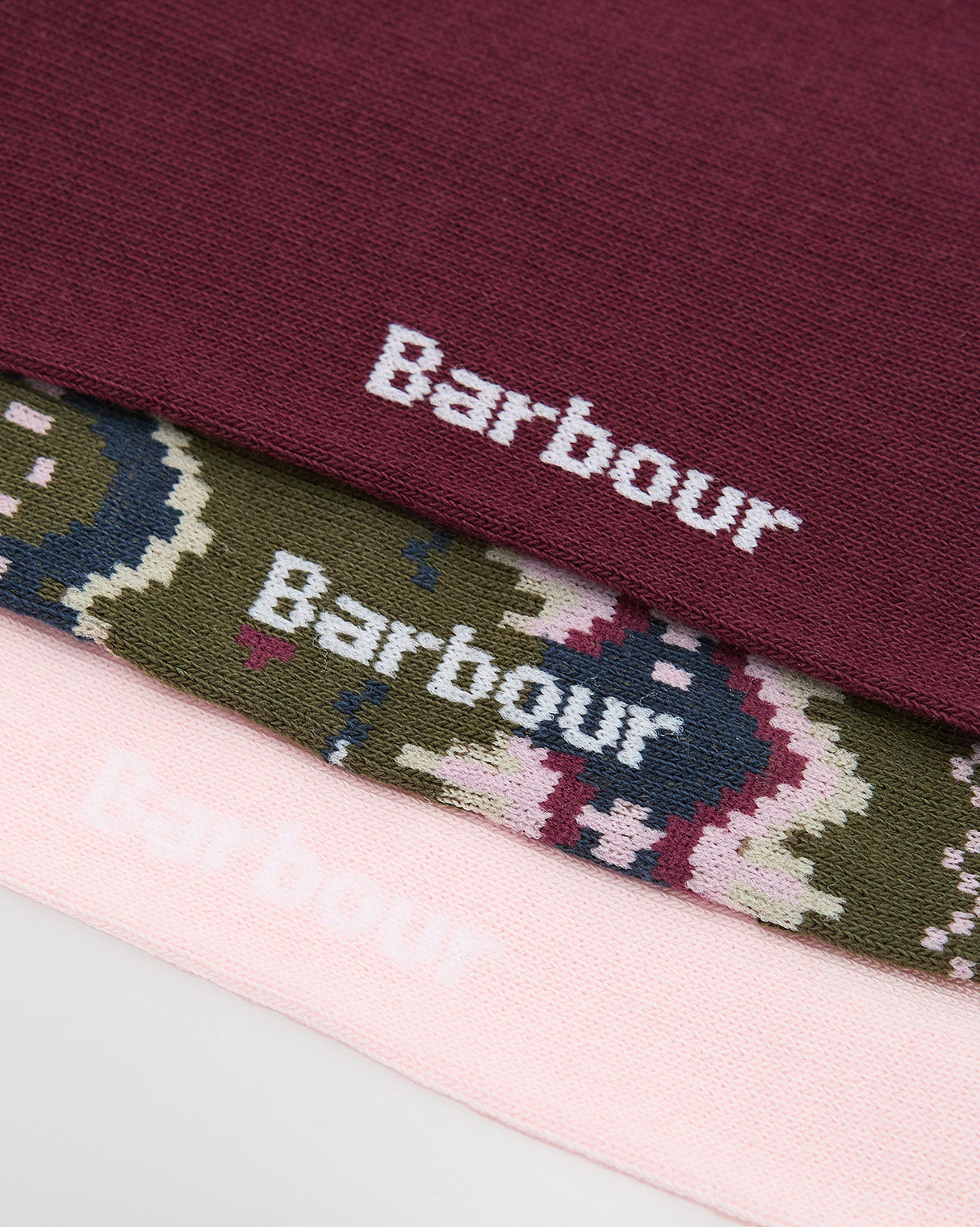 Olive Fair Isle Barbour Sock Gift Set