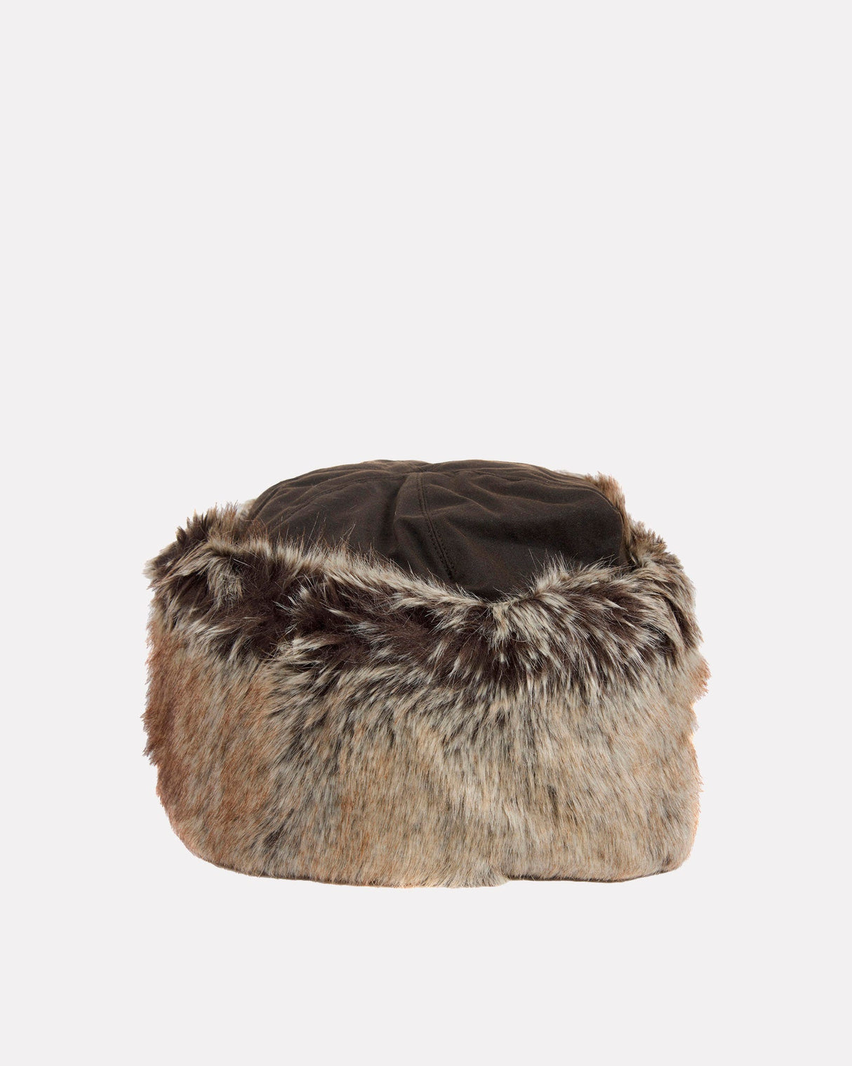 Olive-Ambush-Waxed-Cotton-Faux-Fur-Hat