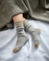 Light Grey & Beige Cashmere Blend Women's Socks