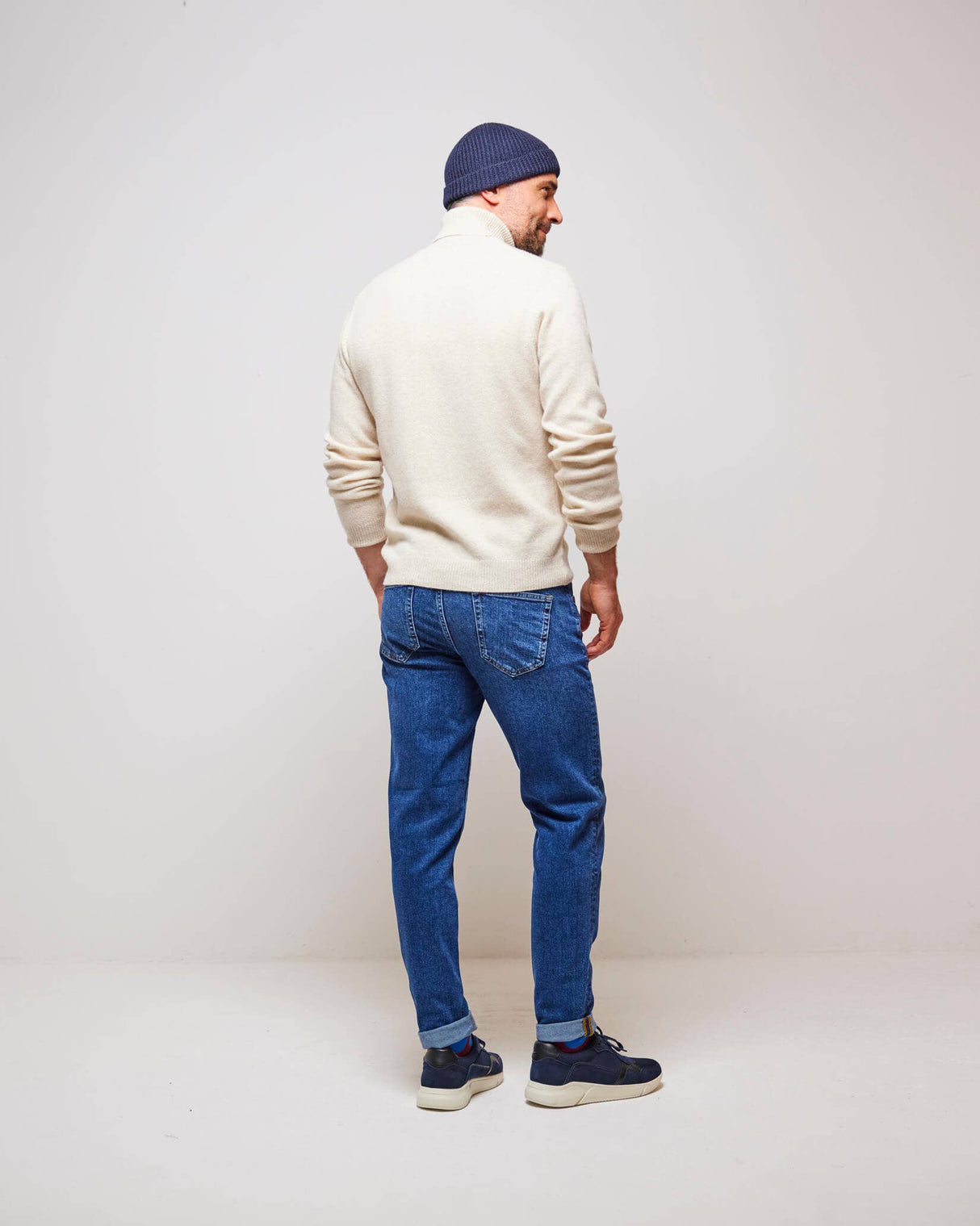 Light-Sand-Karl-Roll-Neck-Knit-Jumper
