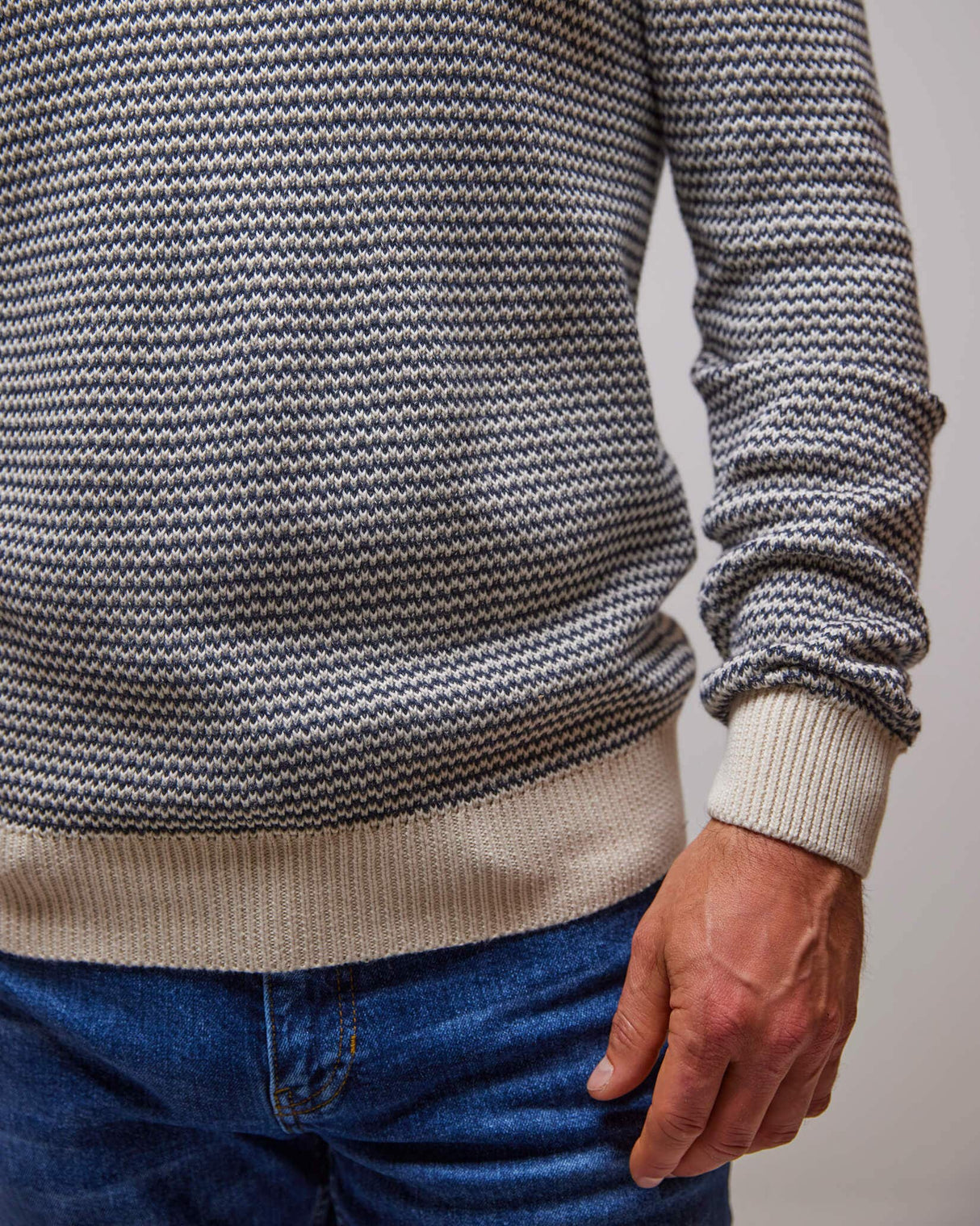 Light Sand Karl Structured Knit Jumper