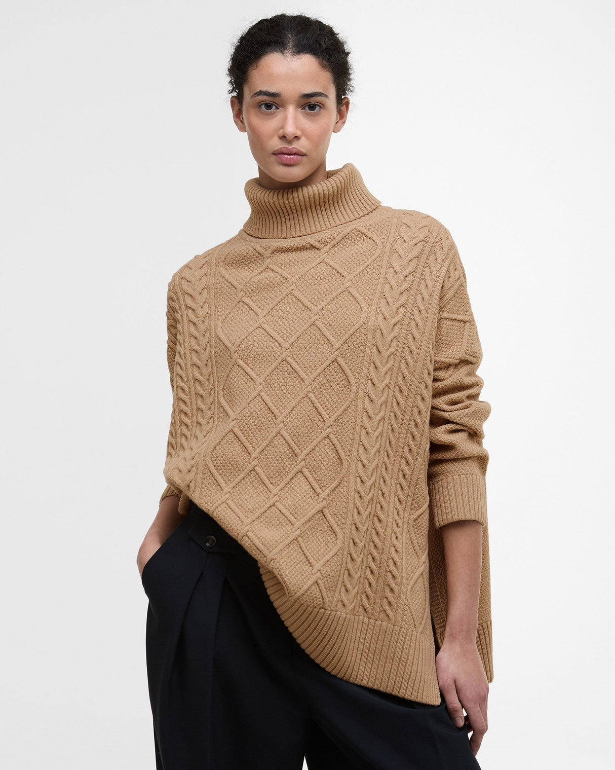 Pale-Camel-Burne-Knitted-Cape