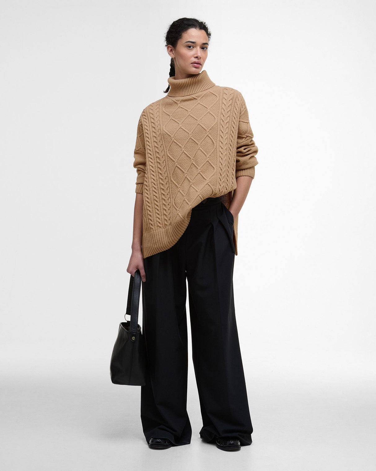 Pale Camel Burne Knitted Cape