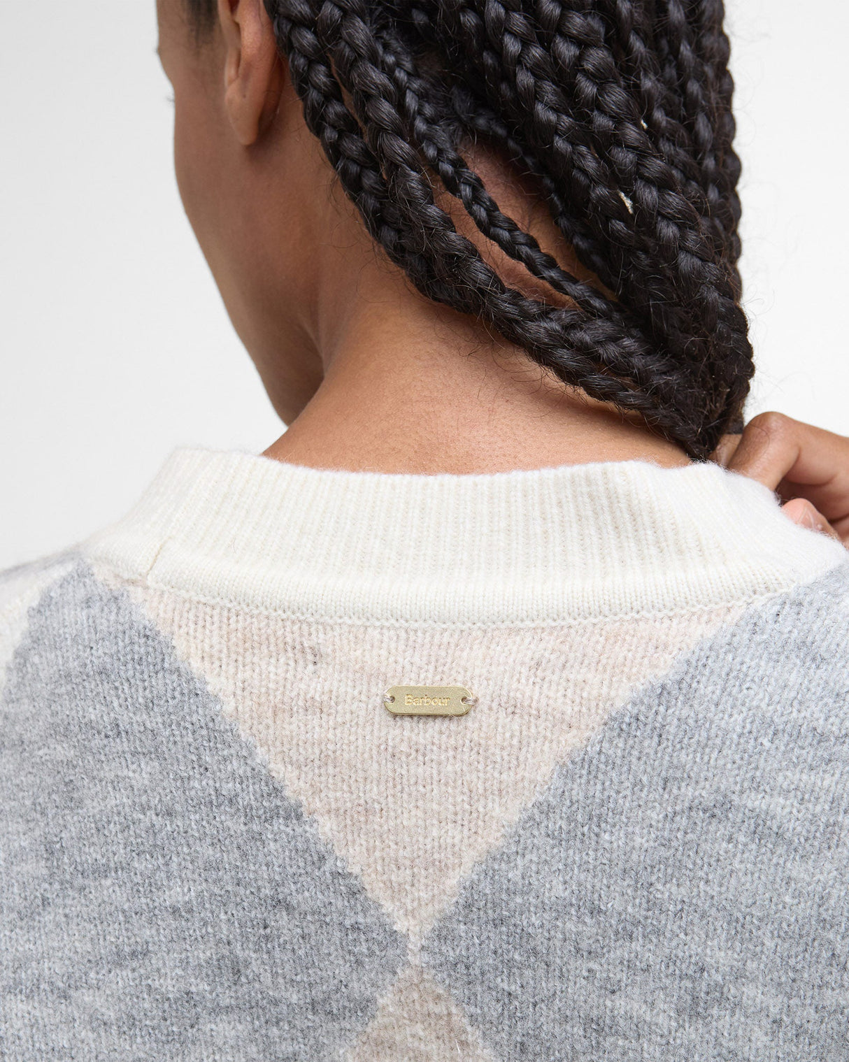 Taupe, Cream & Grey Diamond Pattern Silvia Cardigan