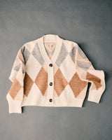 Taupe, Cream & Grey Diamond Pattern Silvia Cardigan