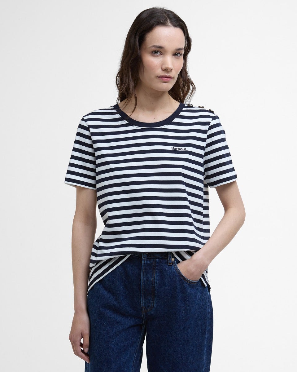 Navy & White Stripe Ferryside T-Shirt