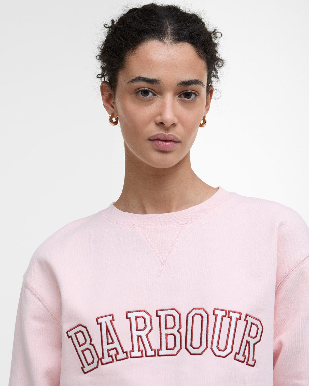 Pink Blush Northumberland Cotton Varsity Sweatshirt
