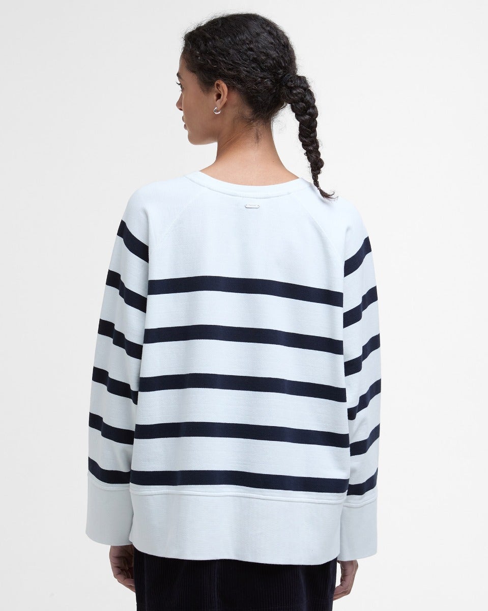 Cloud & Navy Stripe Delaney Sweatshirt