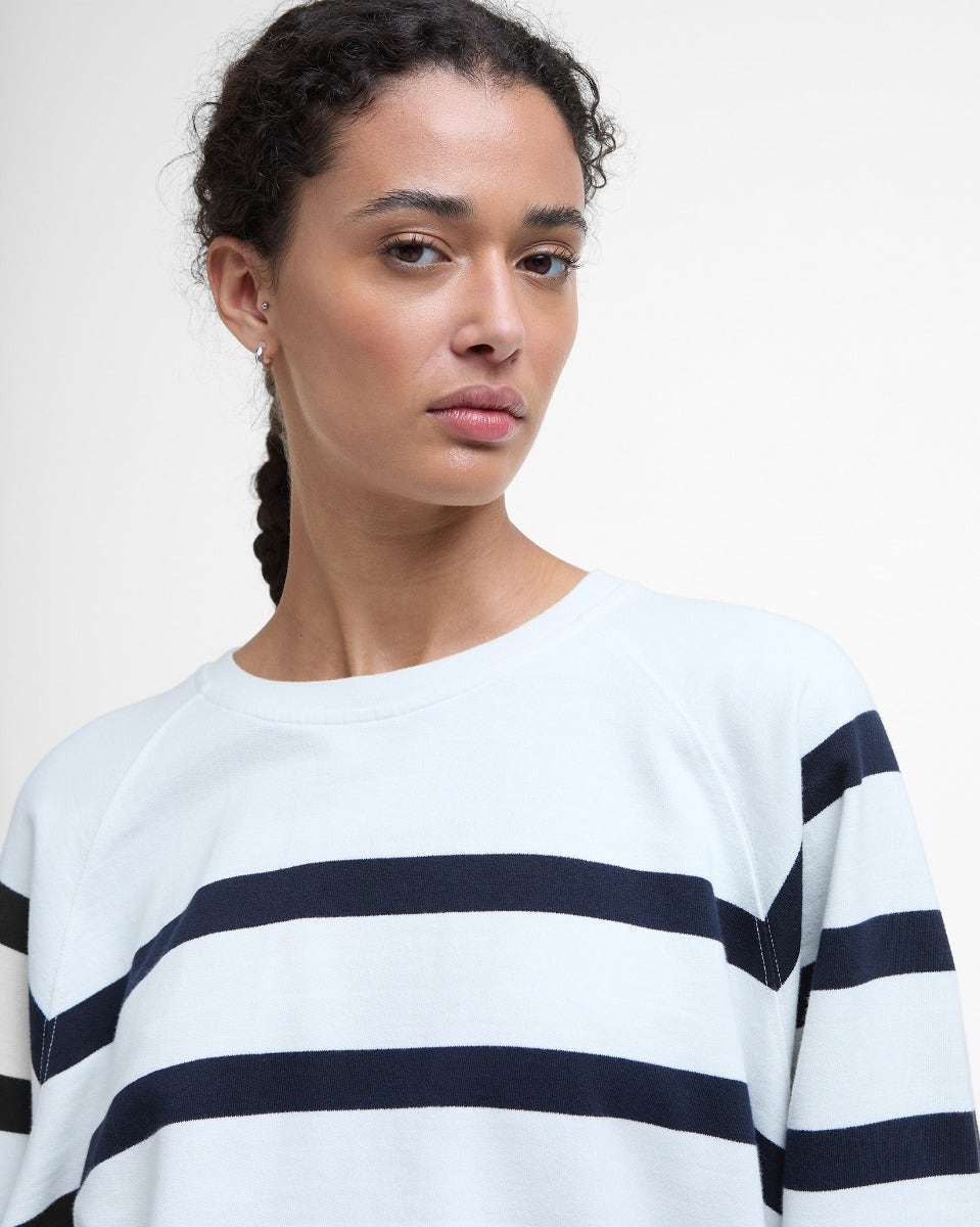 Cloud & Navy Stripe Delaney Sweatshirt