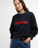 Navy Hartland Crew Slogan Sweatshirt