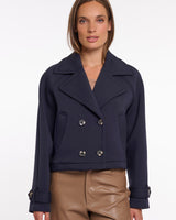 Dark Navy Lola Double Breasted Short Jacket