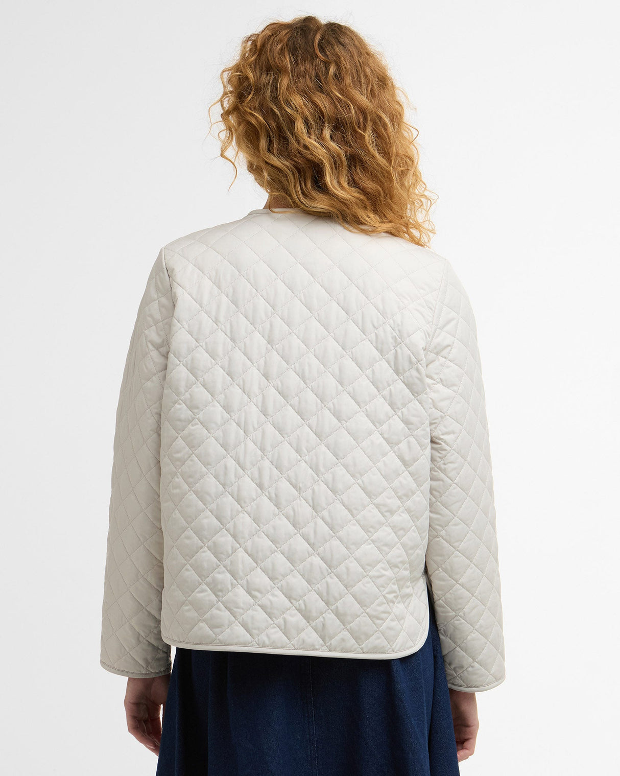 Mist Cashel Collarless Quilted Jacket
