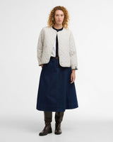 Mist Cashel Collarless Quilted Jacket