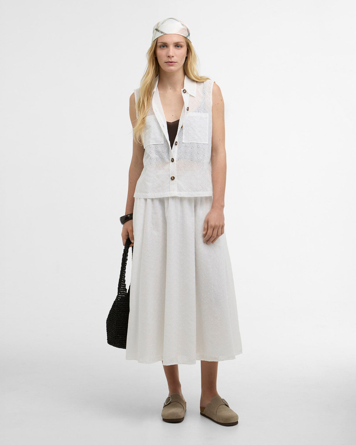 White Melody Midi Skirt