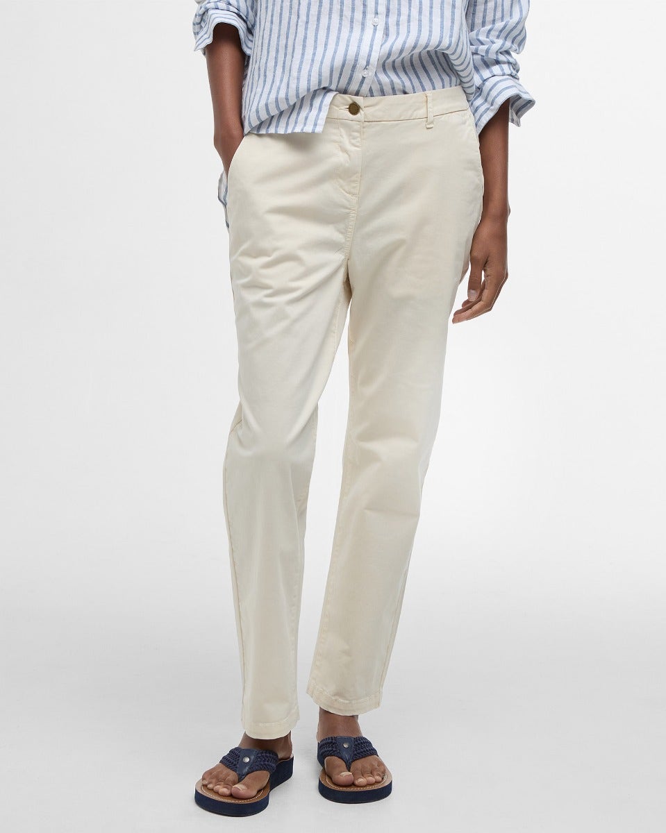 Ecru Cropped Chino Trousers