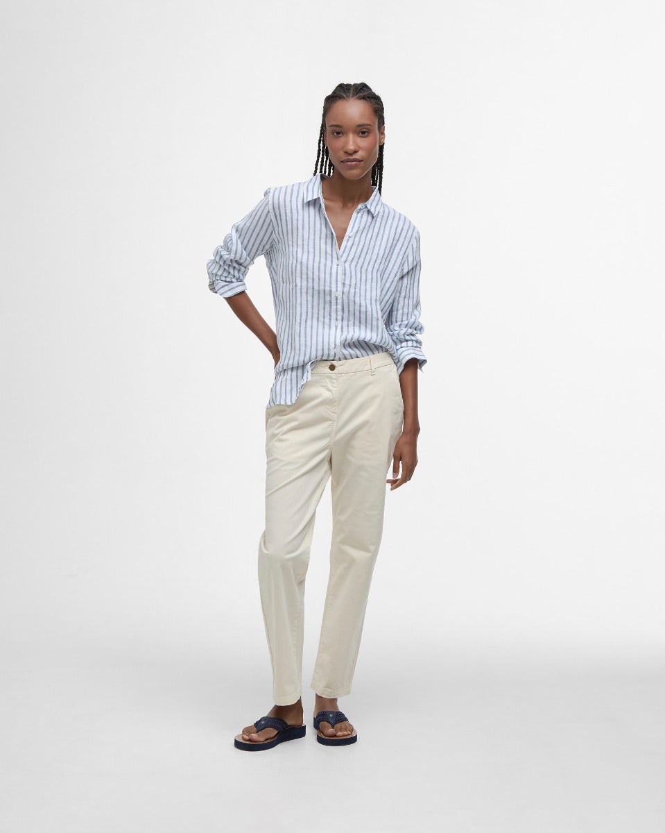 Ecru Cropped Chino Trousers