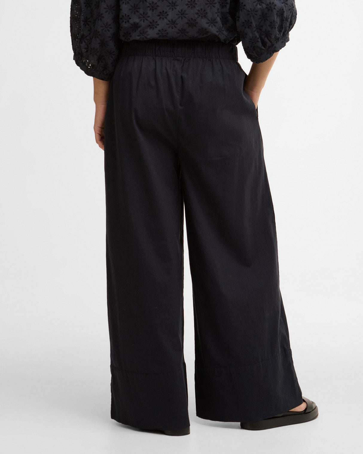 Dark Navy Josie Wide Leg Trousers