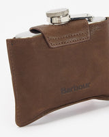 Barbour Brown Hinged Hip Flask