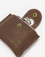 Barbour Brown Hinged Hip Flask