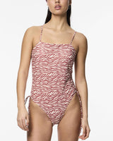 Marsala Print Camy Ruching Swimsuit