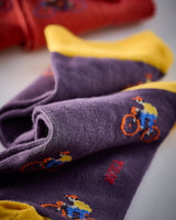 Mauve-_-Yellow-Cyclist-Socks