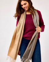 Ombre Camel Extra Wide Merino Scarf