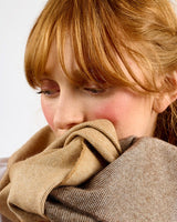 Ombre Camel Extra Wide Merino Scarf