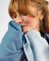 Ombre Denim Extra Wide Merino Scarf