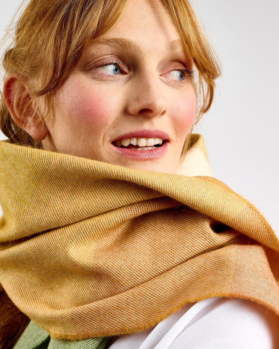 Ombre Tricolour Extra Wide Merino Scarf
