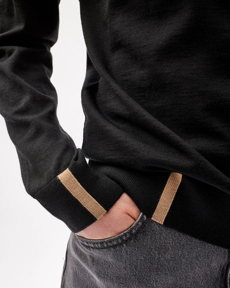 Black-100%-Merino-Knit-Crew-Neck-Jumper