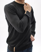 Black-100%-Merino-Knit-Crew-Neck-Jumper