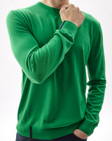 Unisex Green 100% Merino Knit Crew Neck Jumper