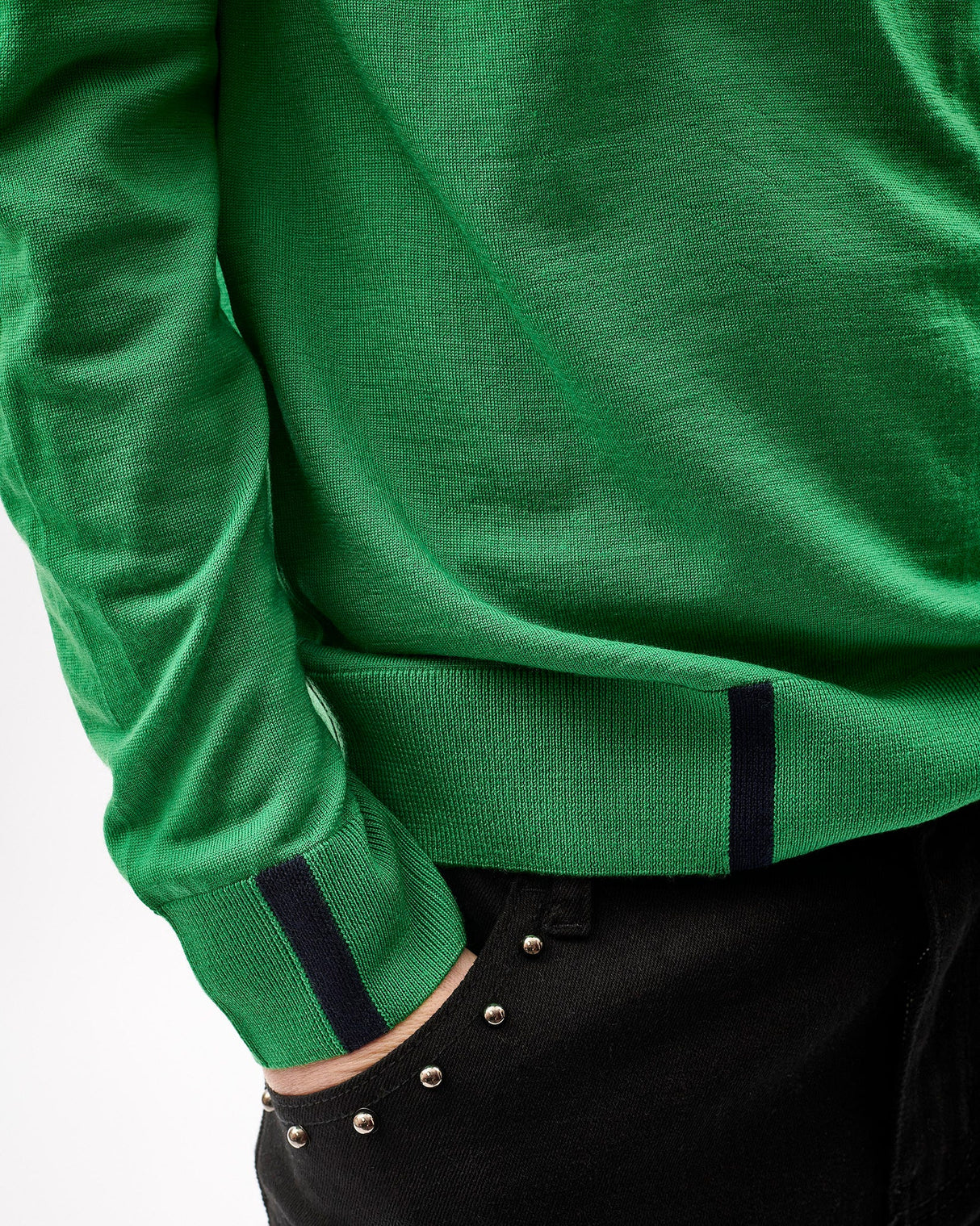 Unisex Green 100% Merino Knit Crew Neck Jumper