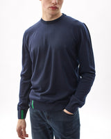 Navy-100%-Merino-Knit-Crew-Neck-Jumper