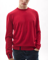 Unisex Red 100% Merino Knit Crew Neck Jumper