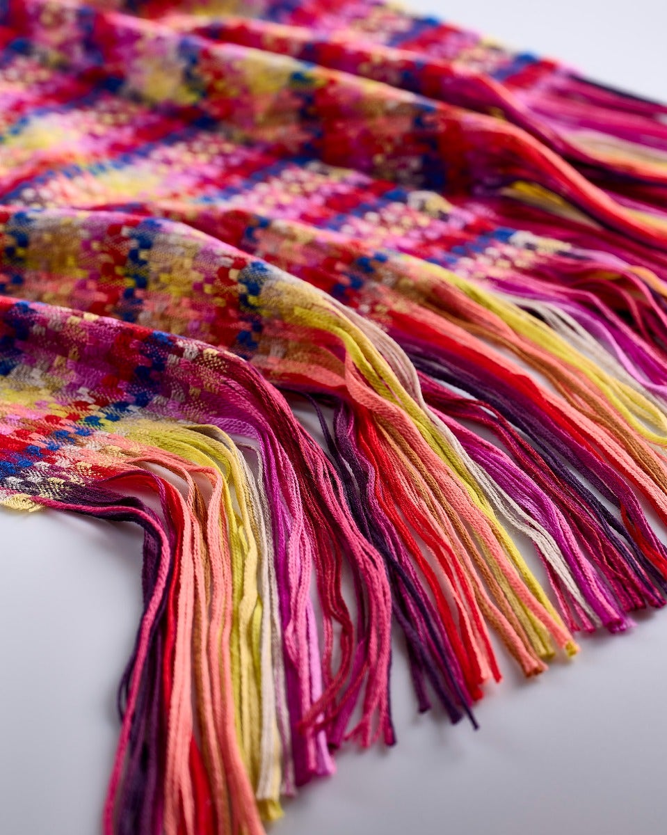 Berry Lollipop Wide Merino Scarf