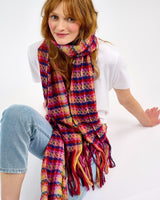 Berry Lollipop Wide Merino Scarf