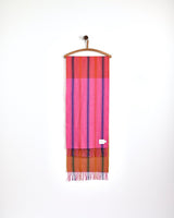 Vertical Stripe Pink Wide Merino Scarf