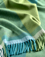 Contemporary Green Tweed Wide Merino Scarf